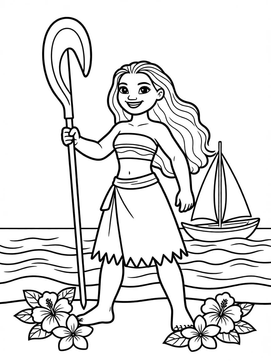 (characters in movie "Moana") Moana as a leader.