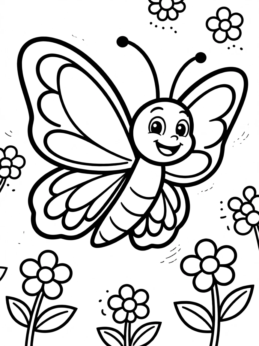 A happy butterfly fluttering.