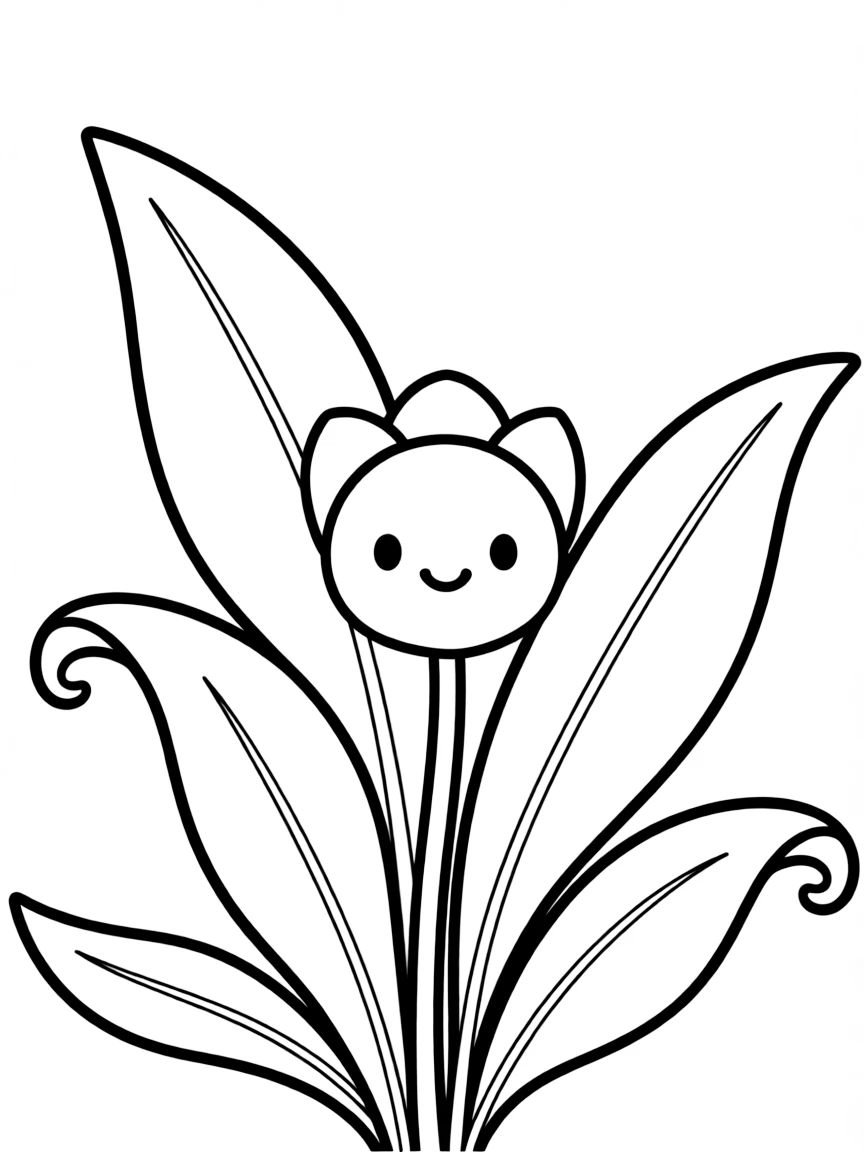 A shy flower peeking from leaves.