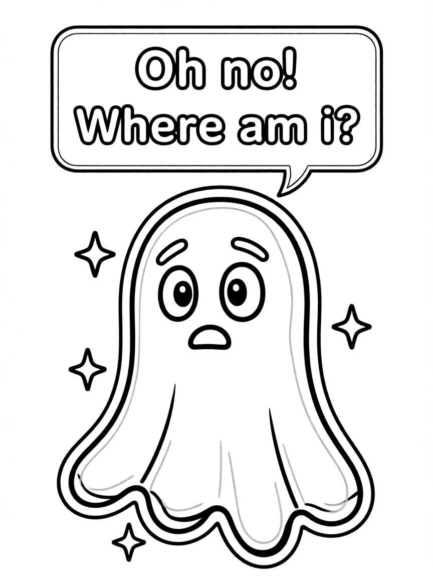 A worried ghost looking transparent.