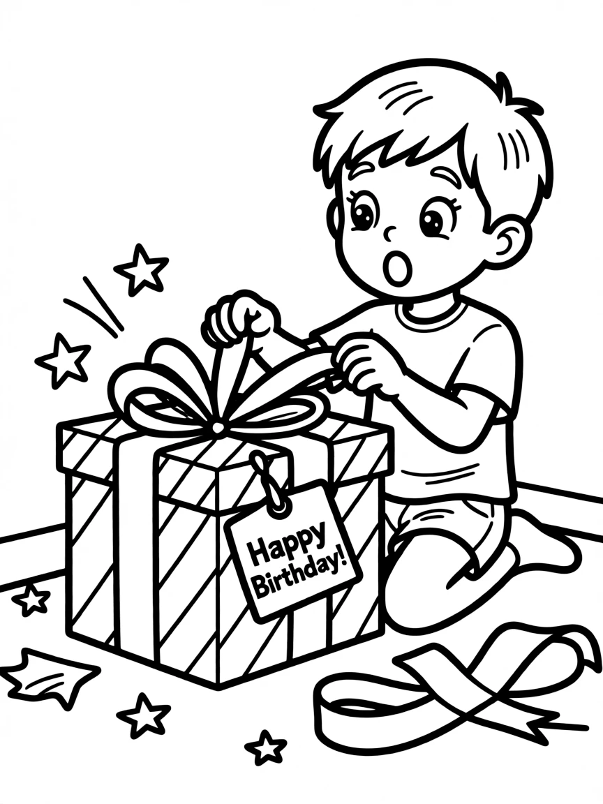 A surprised present being unwrapped.