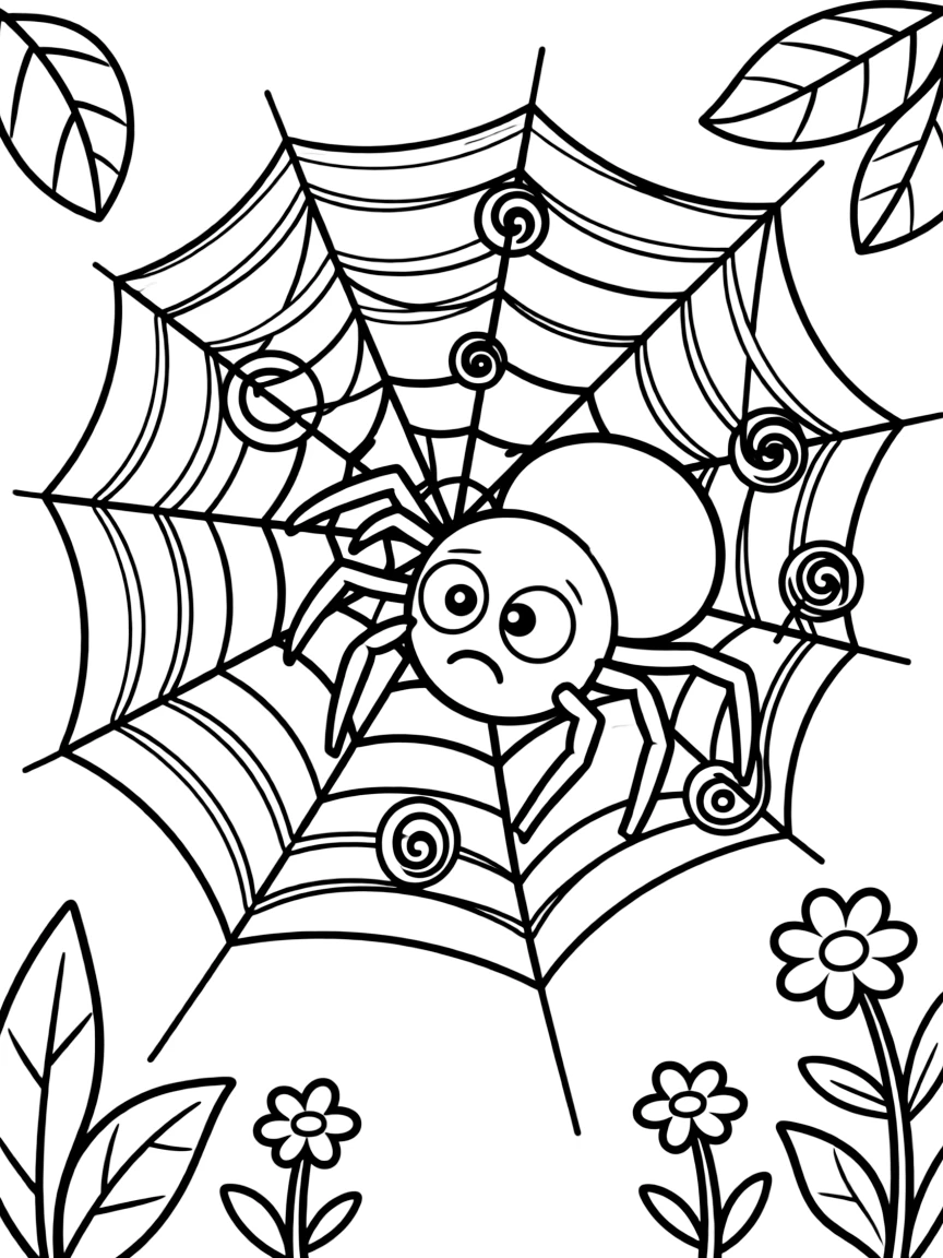 A worried spider spinning a web.