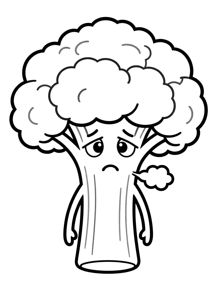 A bored broccoli sighing.