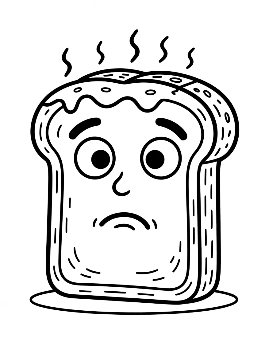 A worried toast burning slightly.