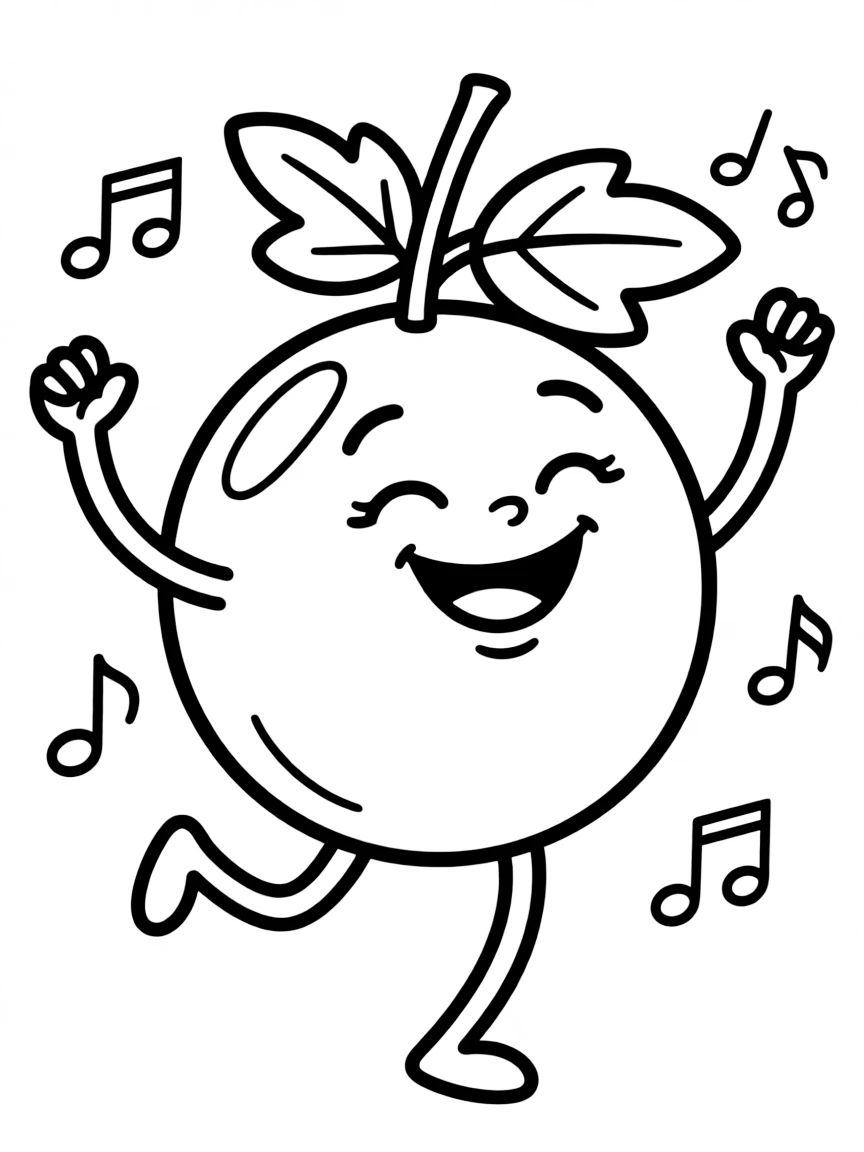 A happy grape dancing.