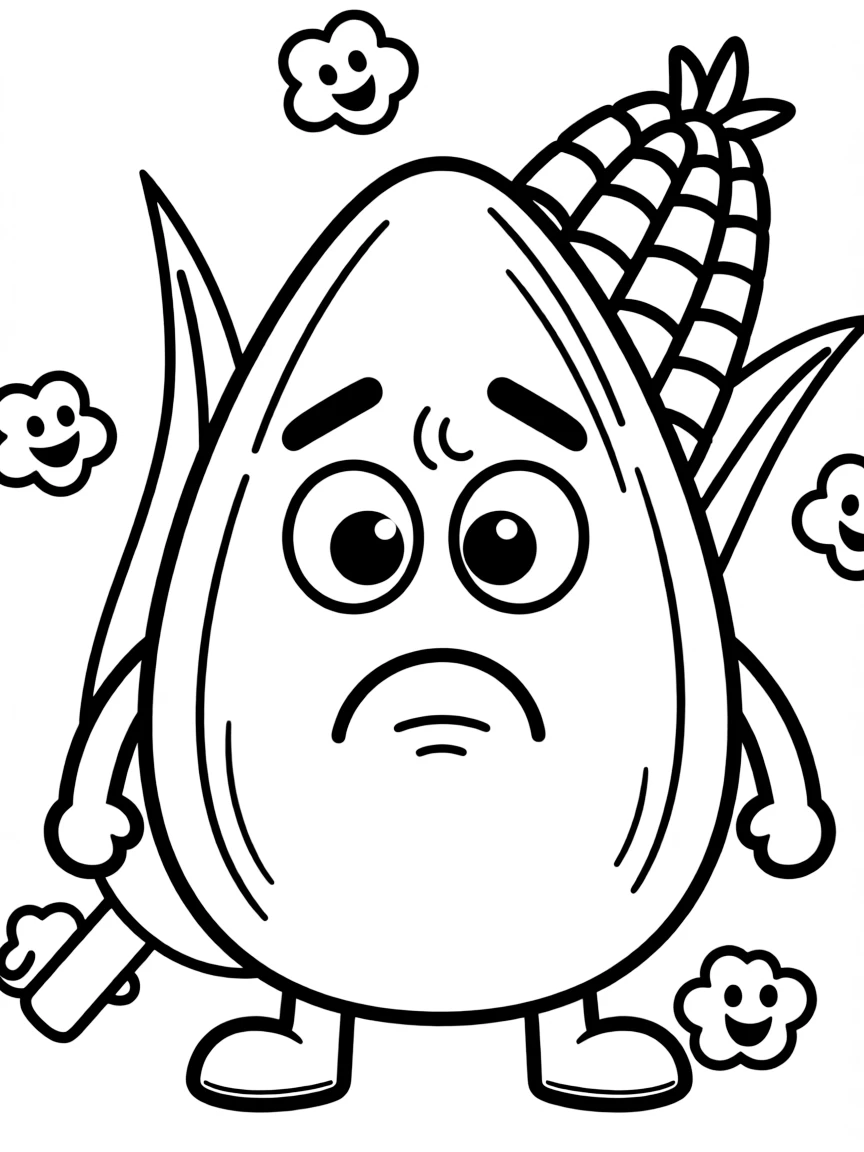 A worried popcorn kernel waiting to pop.