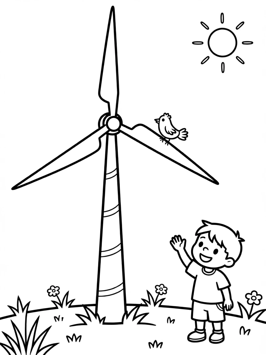 A brave wind turbine spinning.