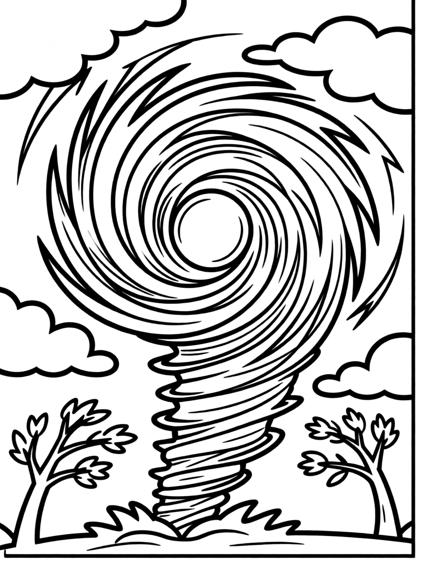 An angry hurricane swirling.