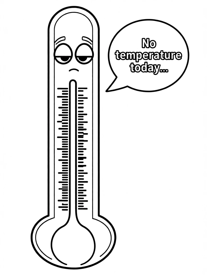 A bored thermometer with no temperature.