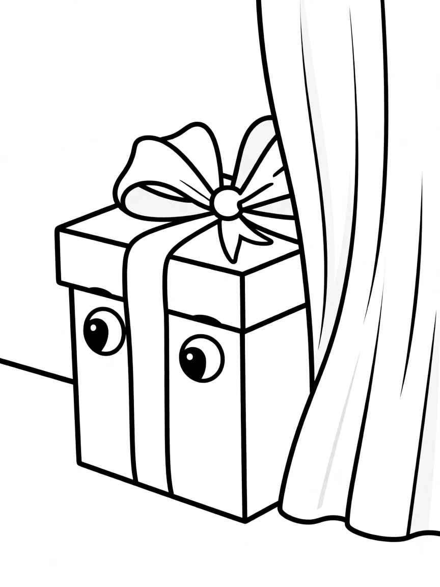 A shy gift box peeking out.