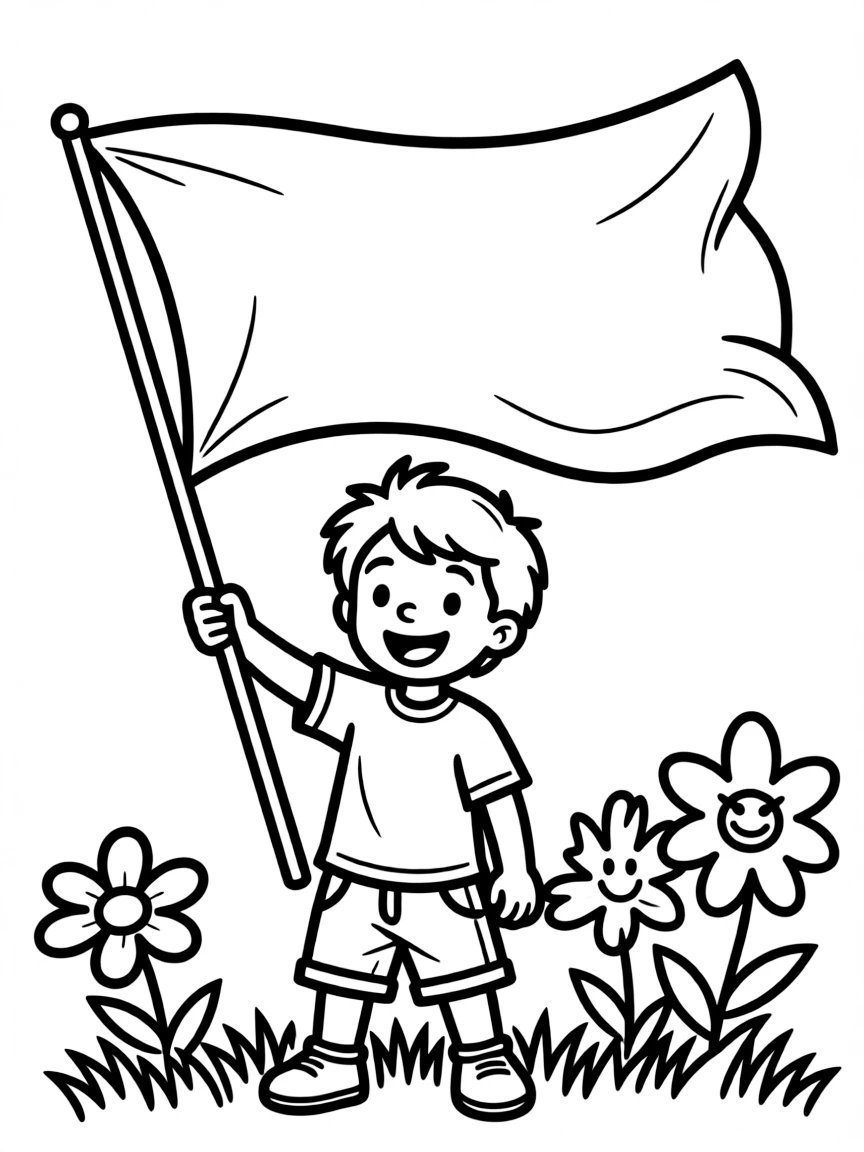 A proud banner waving.