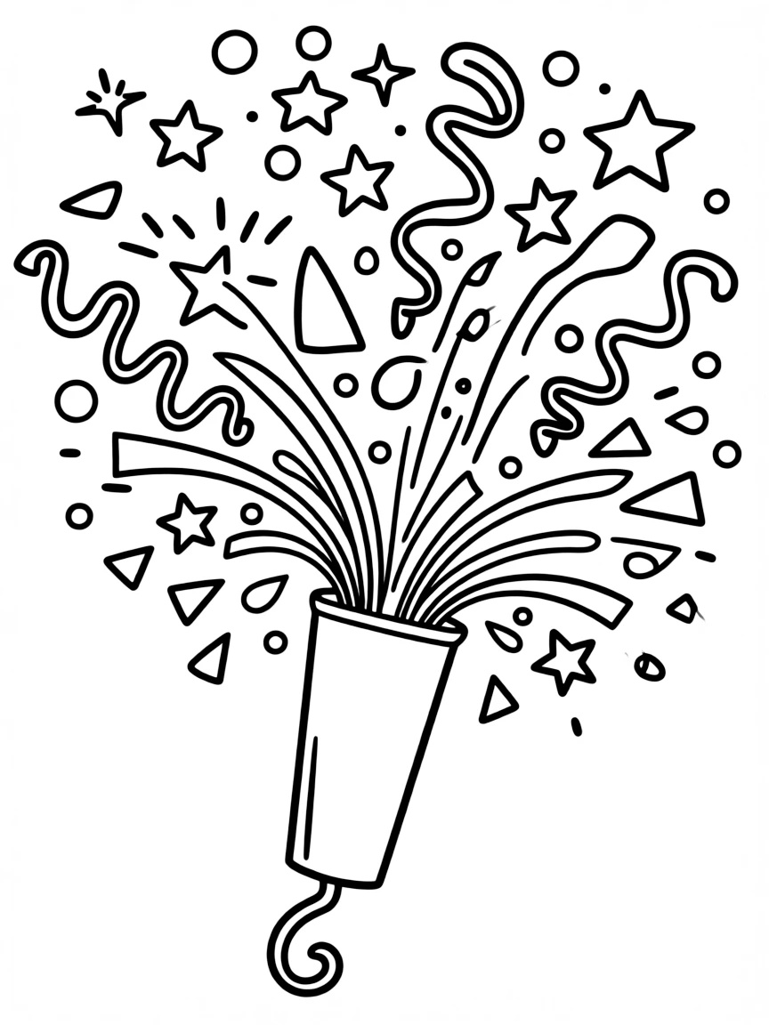An excited party popper bursting.