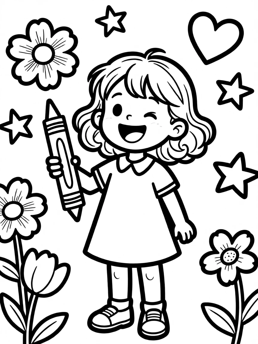 A happy crayon drawing.
