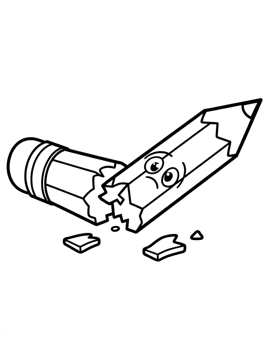 A sad broken pencil.