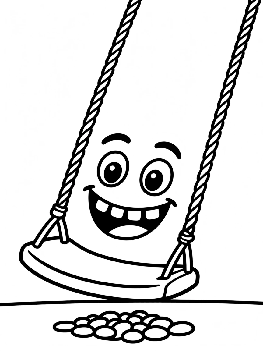 A laughing playground swing.