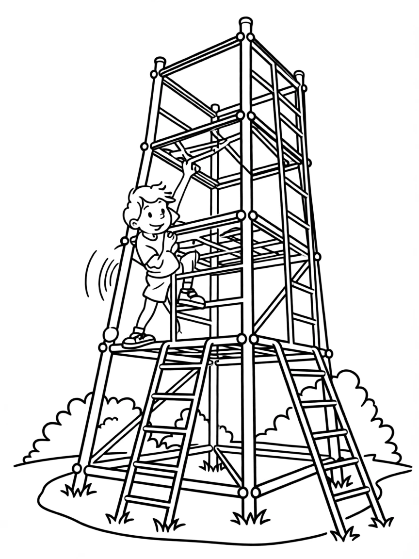 A brave climbing frame.