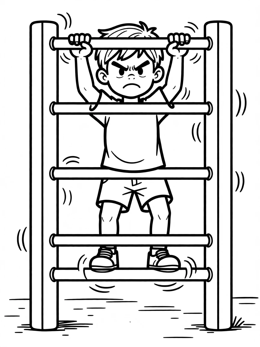 An angry monkey bars rattling.