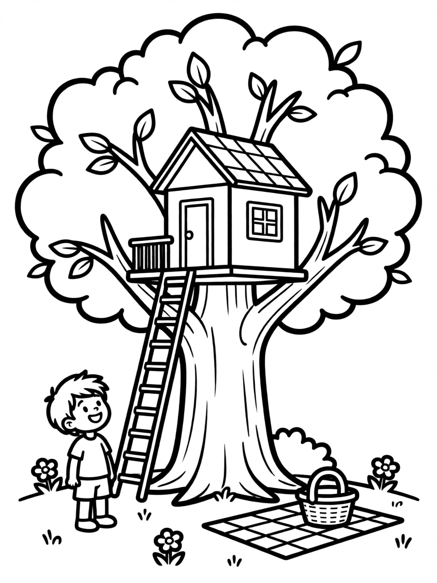 A proud treehouse standing tall.
