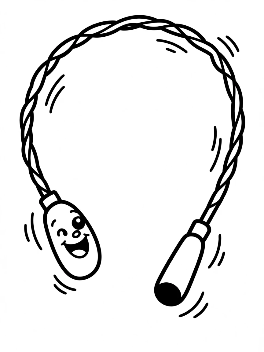 An excited jump rope bouncing.