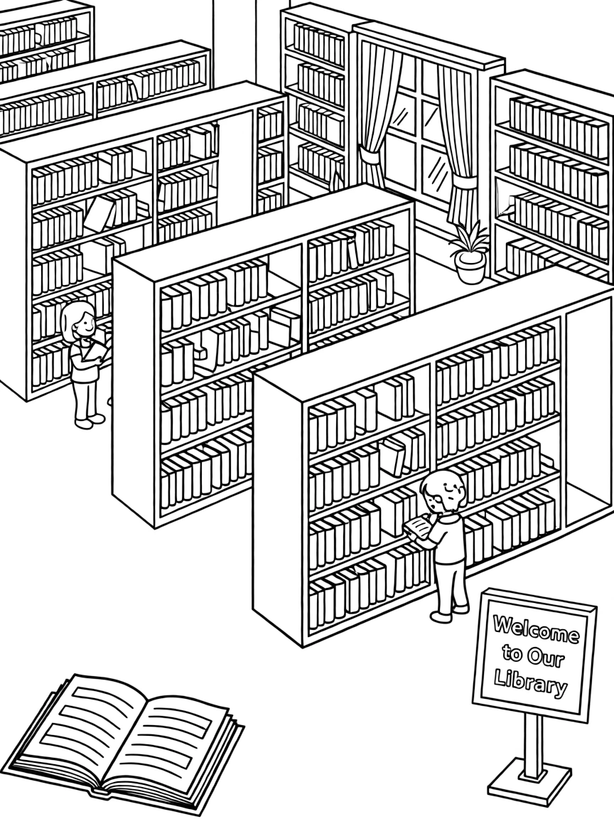 A proud library filled with books.