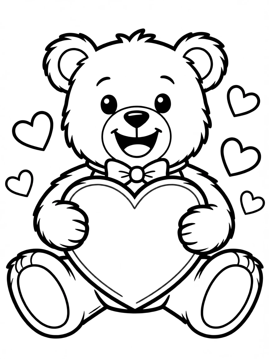 A happy teddy bear hugging.