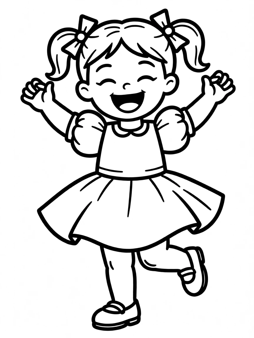A laughing doll dancing.