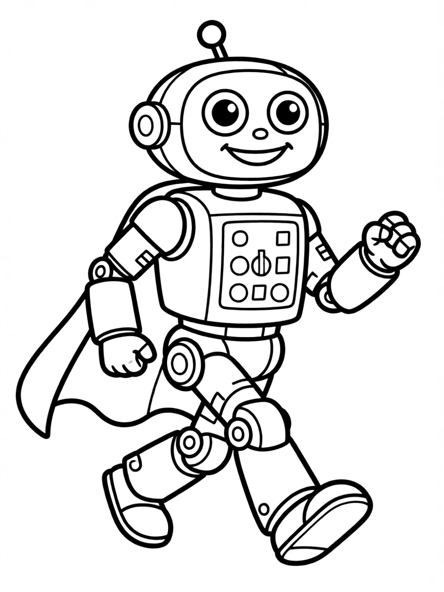 A brave robot marching.
