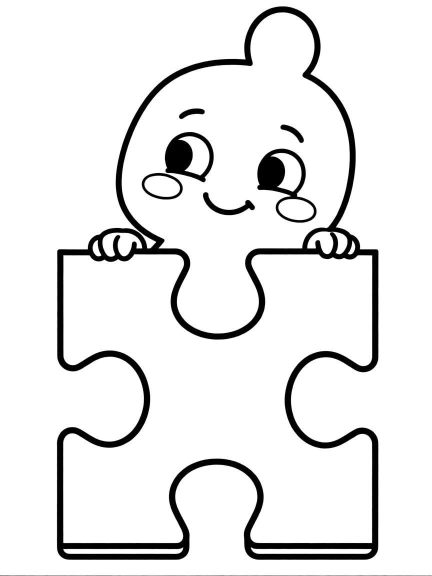A shy puzzle piece hiding.