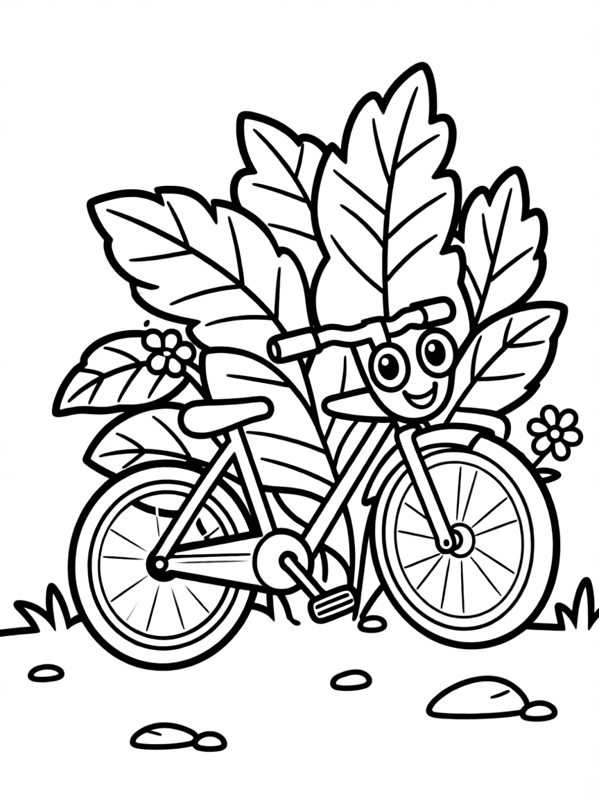 A shy bicycle hiding.