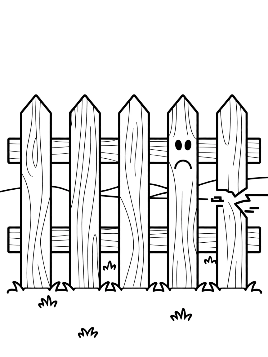 A sad fence broken.