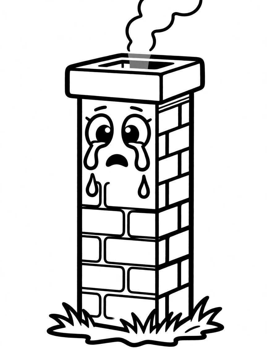 A crying chimney with no smoke.