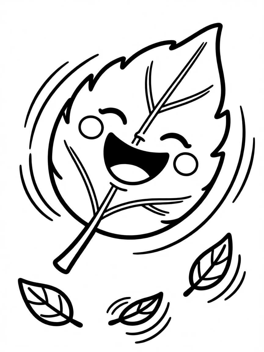 A laughing leaf dancing in the wind.