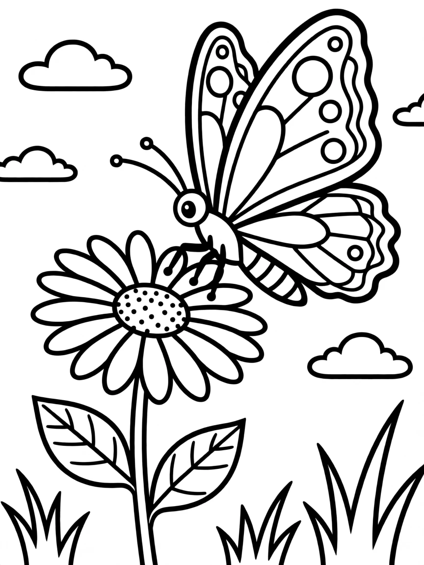 A surprised butterfly landing.