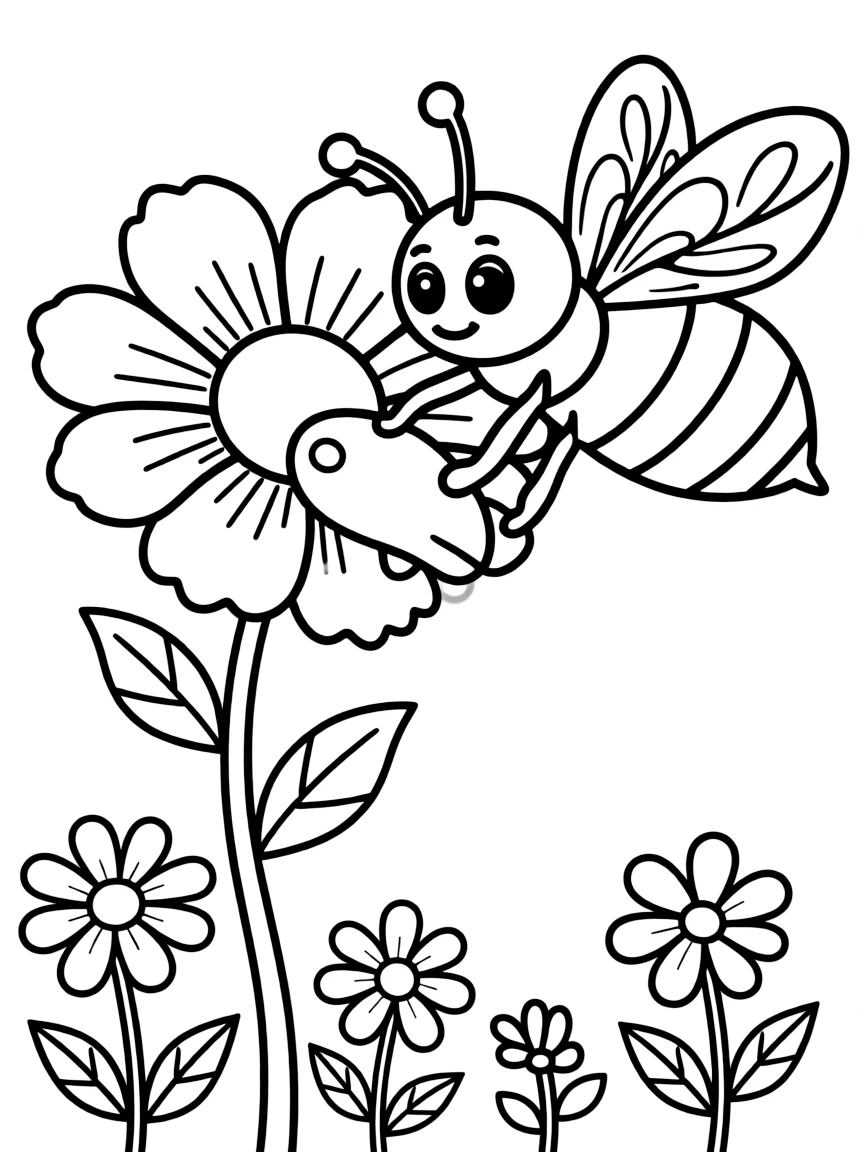 A brave bee collecting nectar.