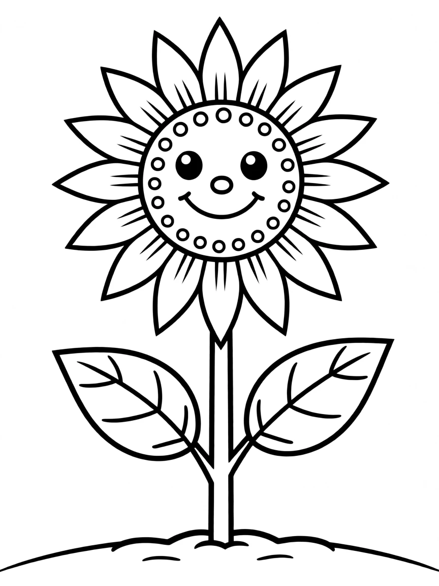 A proud sunflower standing tall.