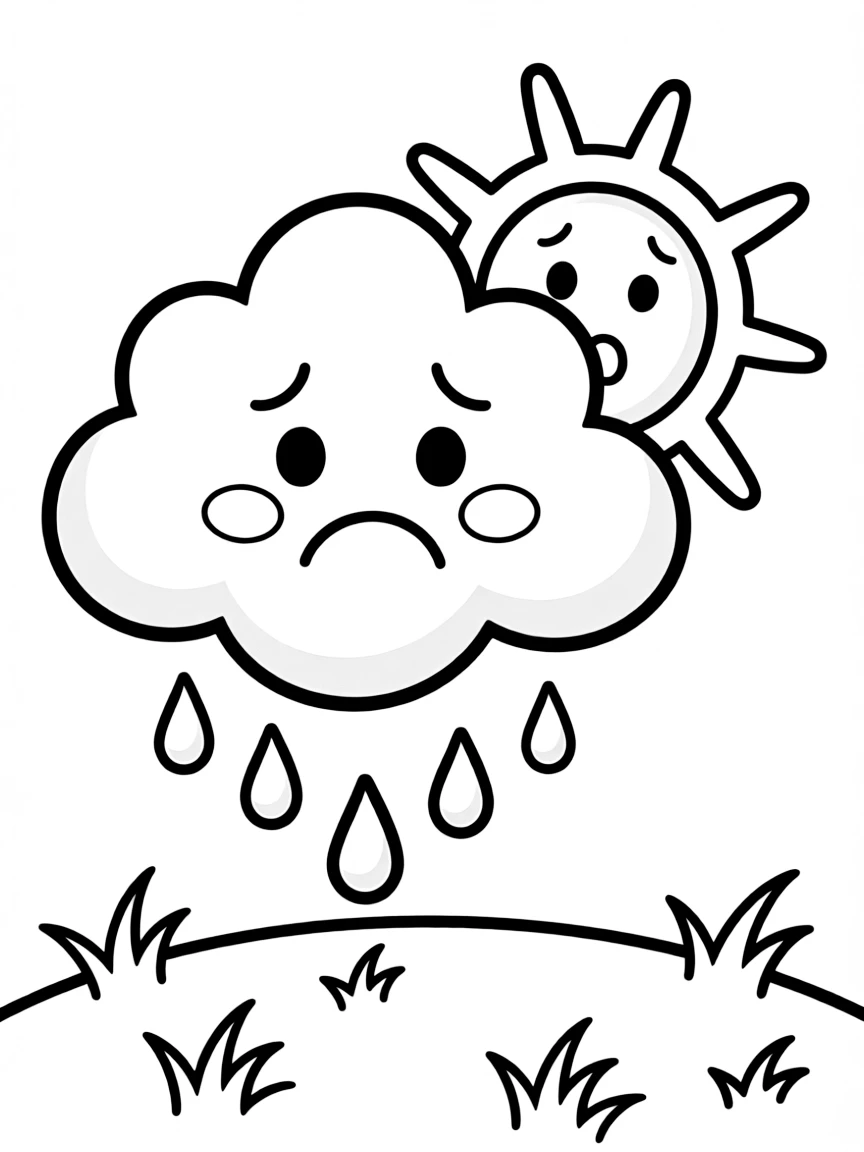 A sad cloud hiding the sun.