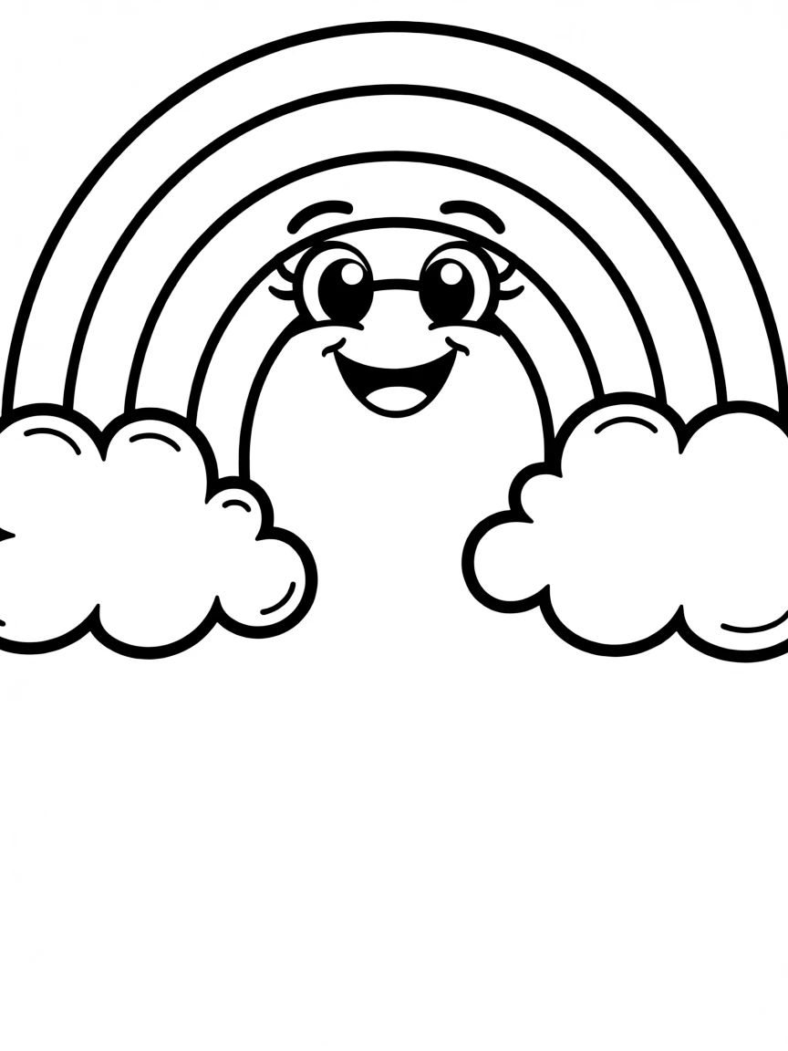 A laughing rainbow appearing.