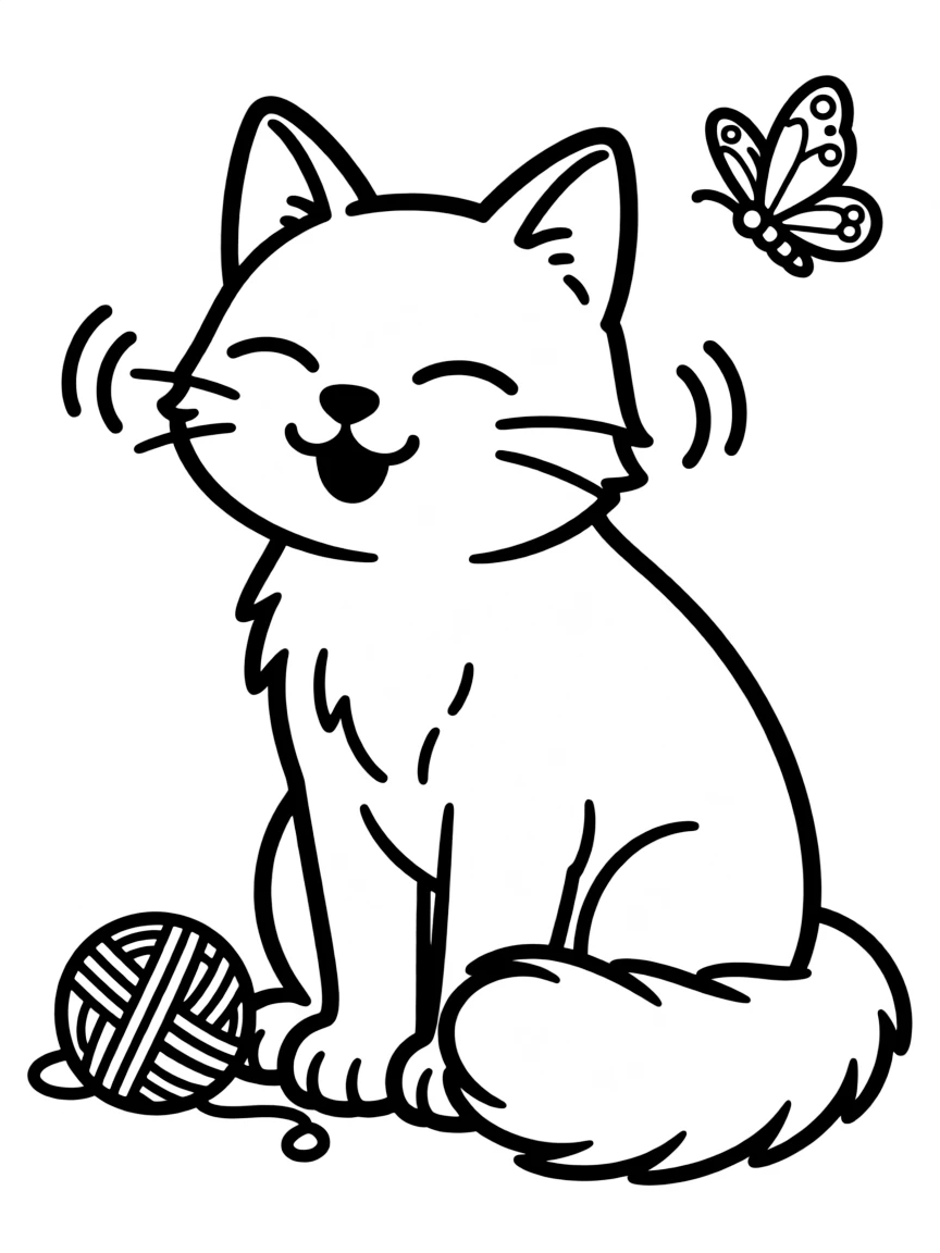 A happy cat purring.