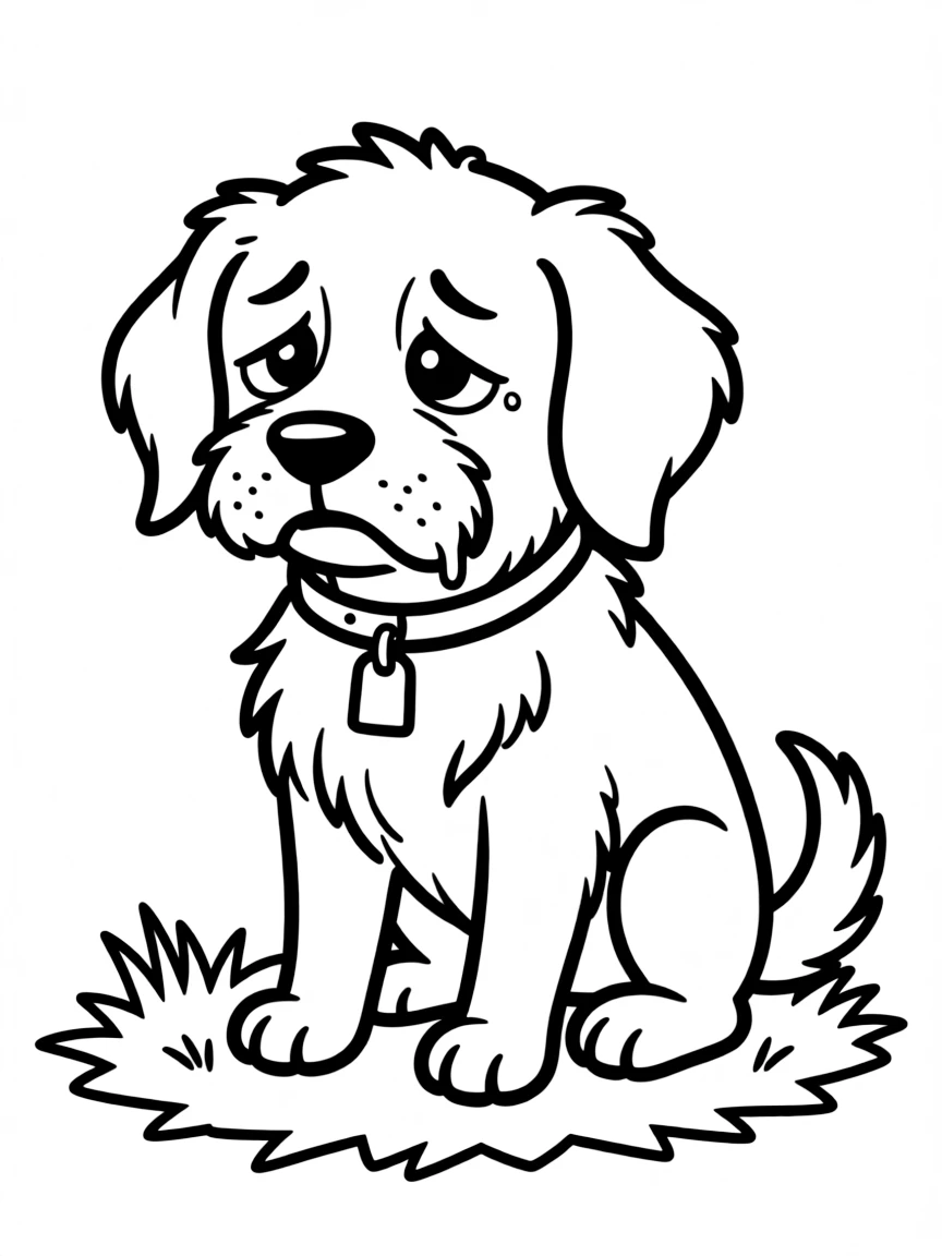 A sad dog whimpering.