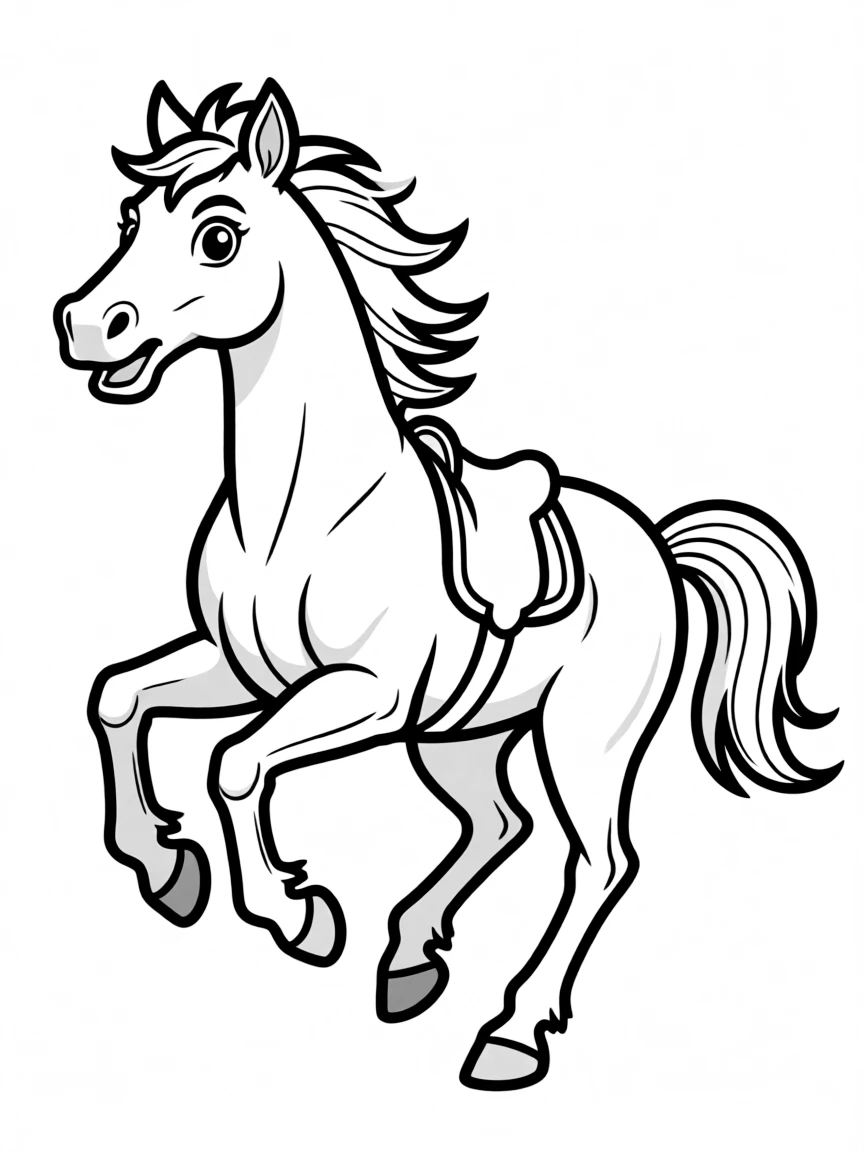 A brave horse galloping.