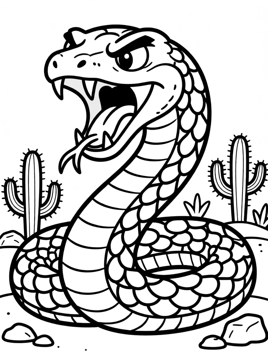 An angry snake hissing.