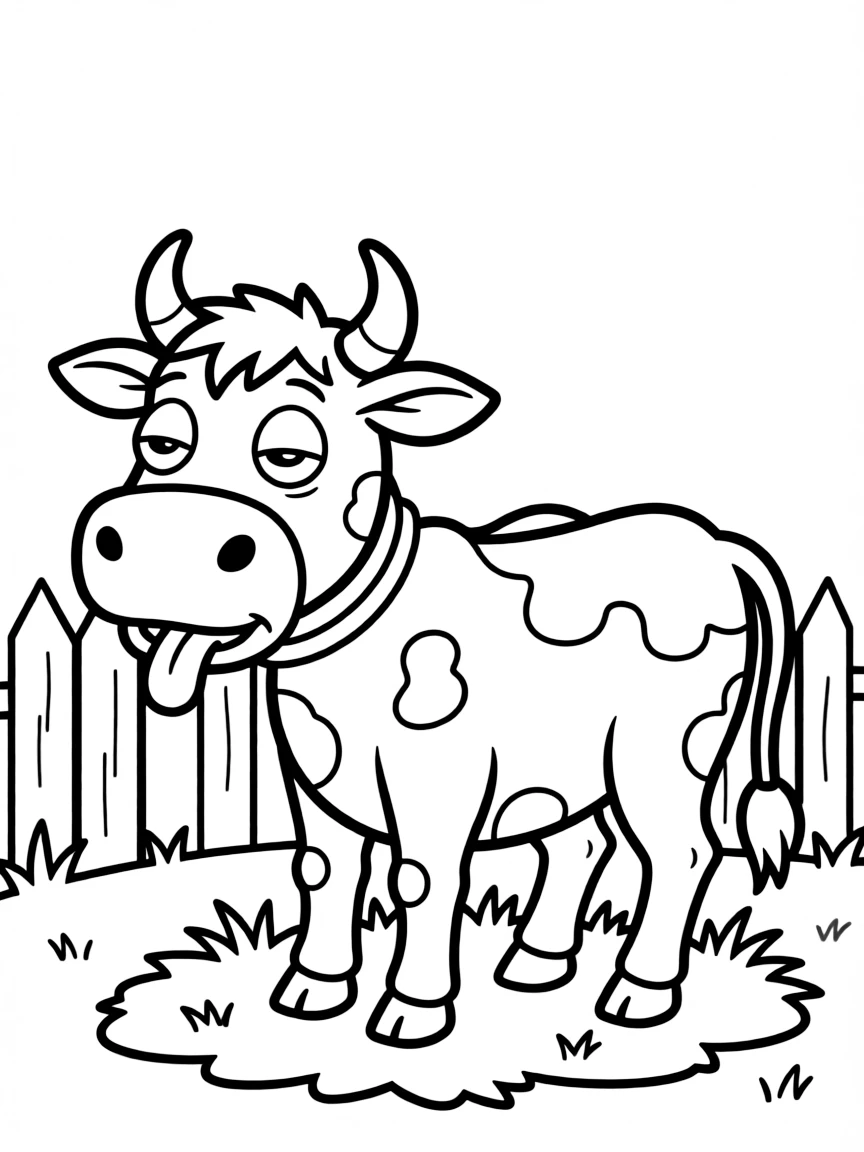 A bored cow chewing cud.