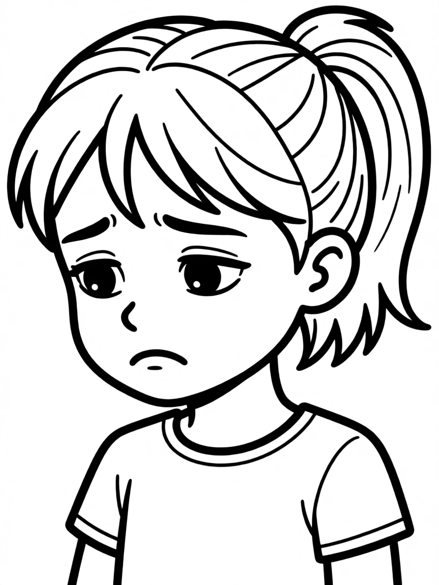 A sad frowning face.
