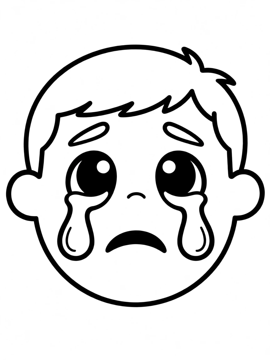 A crying face with tears.