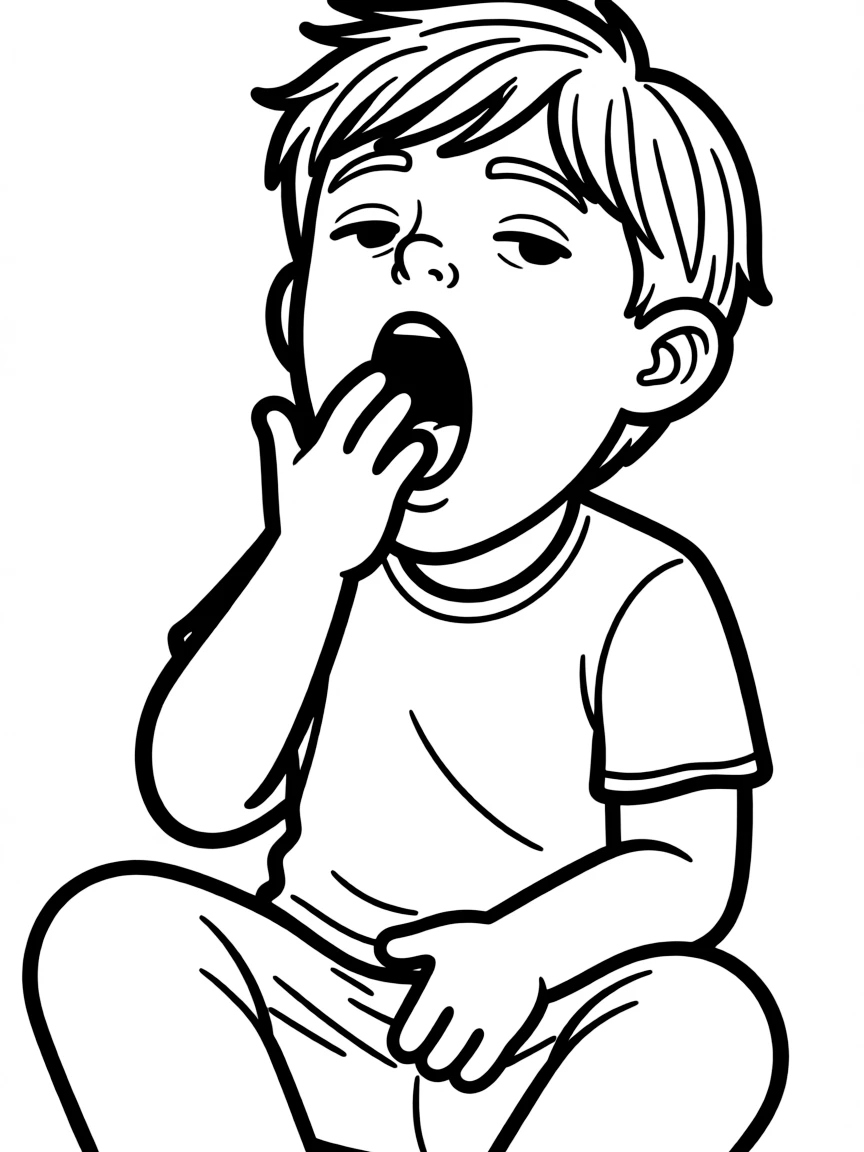 A bored face yawning.