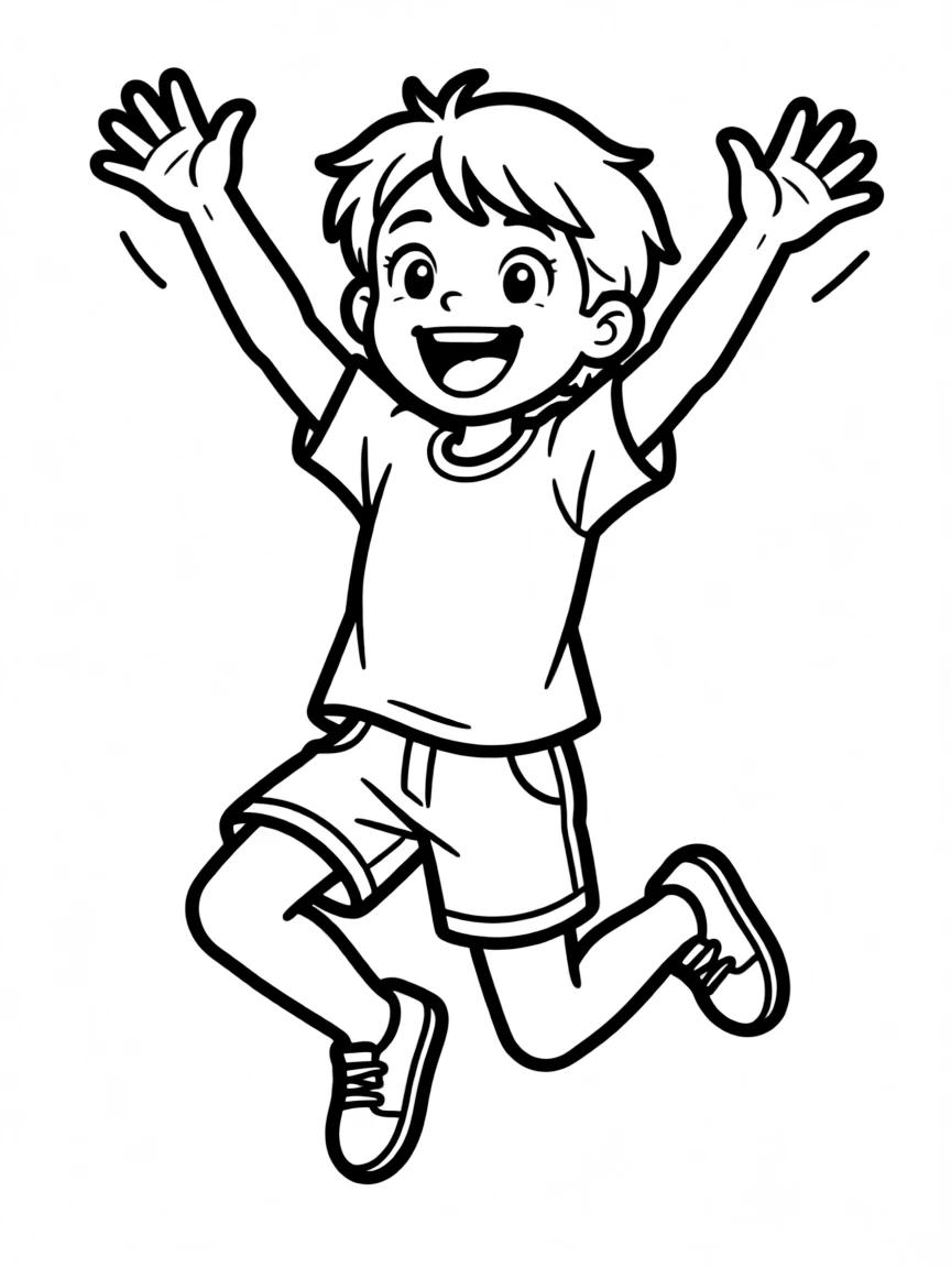 An excited face jumping.