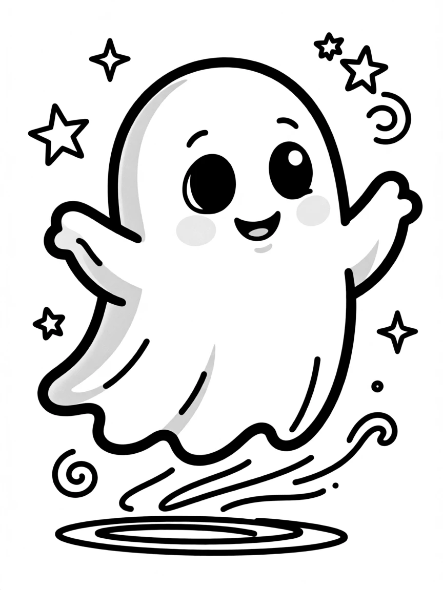 A shy ghost floating away.