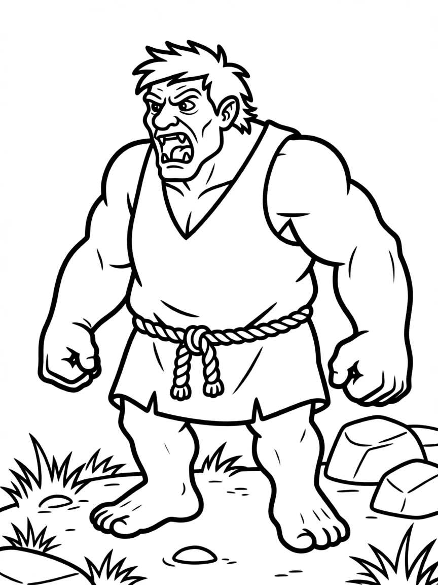 An angry ogre growling.