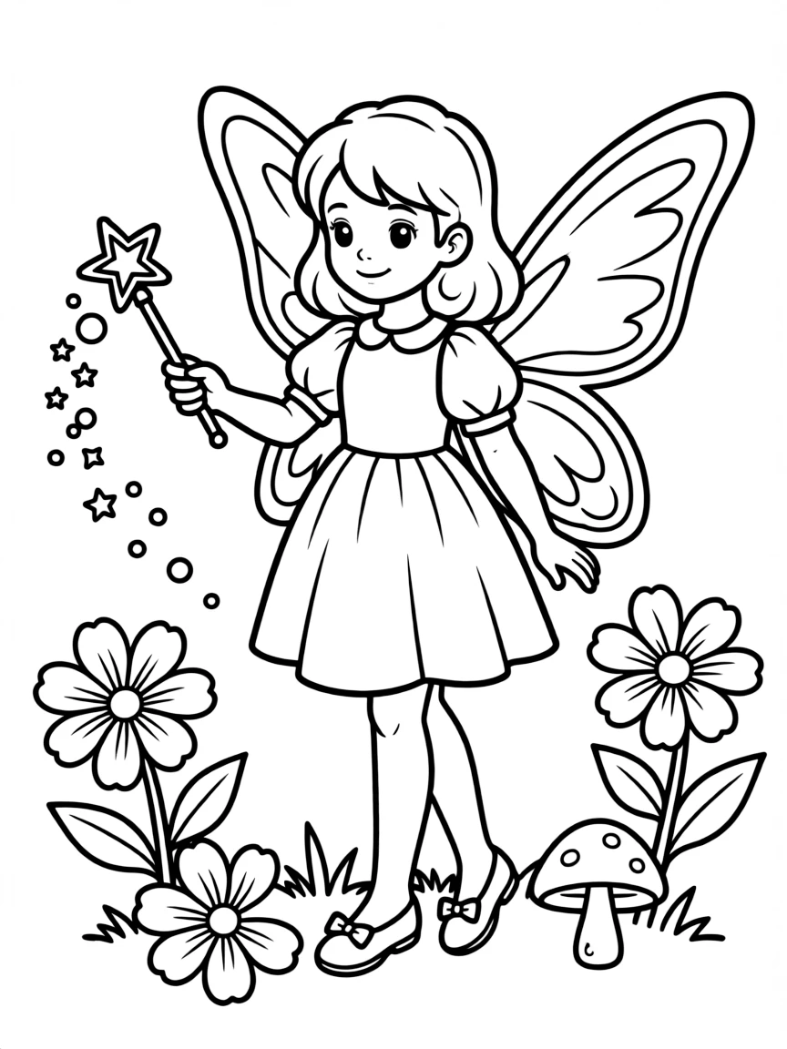 A calm fairy sprinkling dust.