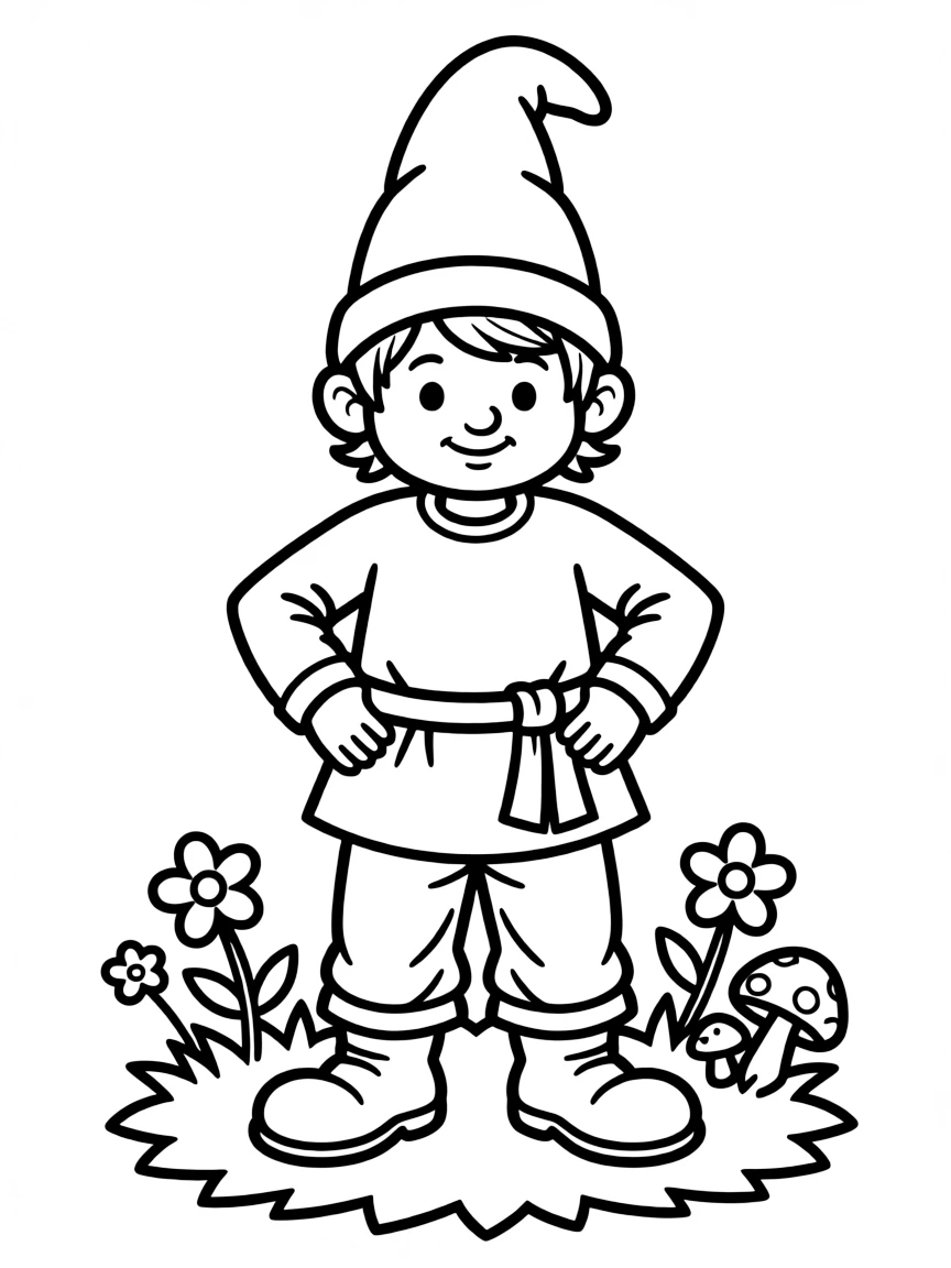A proud gnome standing tall.
